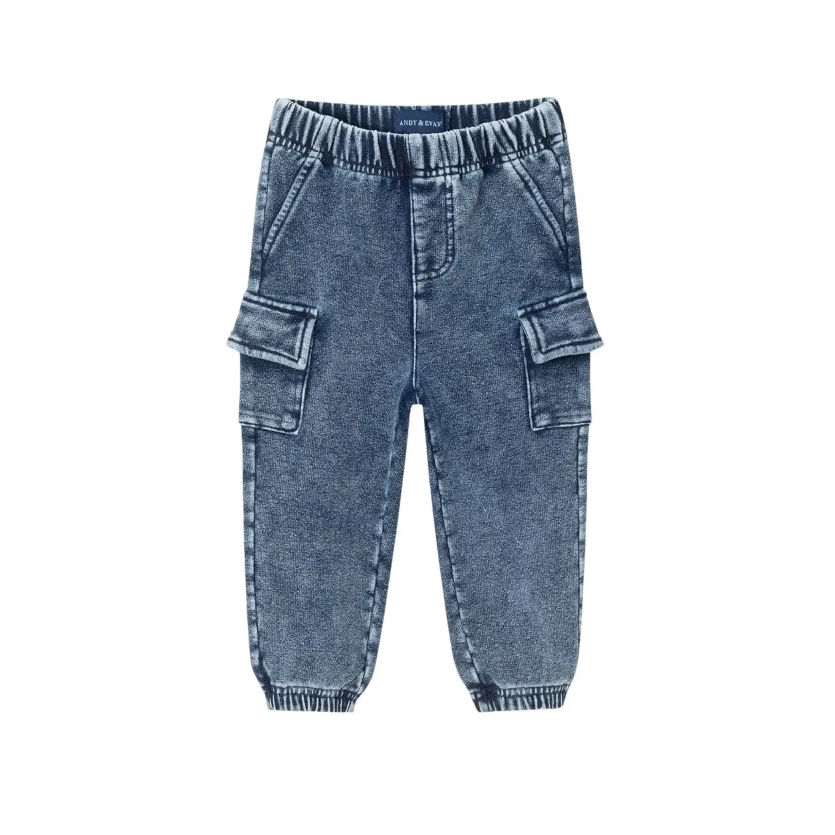 Andy & Evan Infant Jersey Twofer Tee & Terry Pants Set | Navy Blue Sports