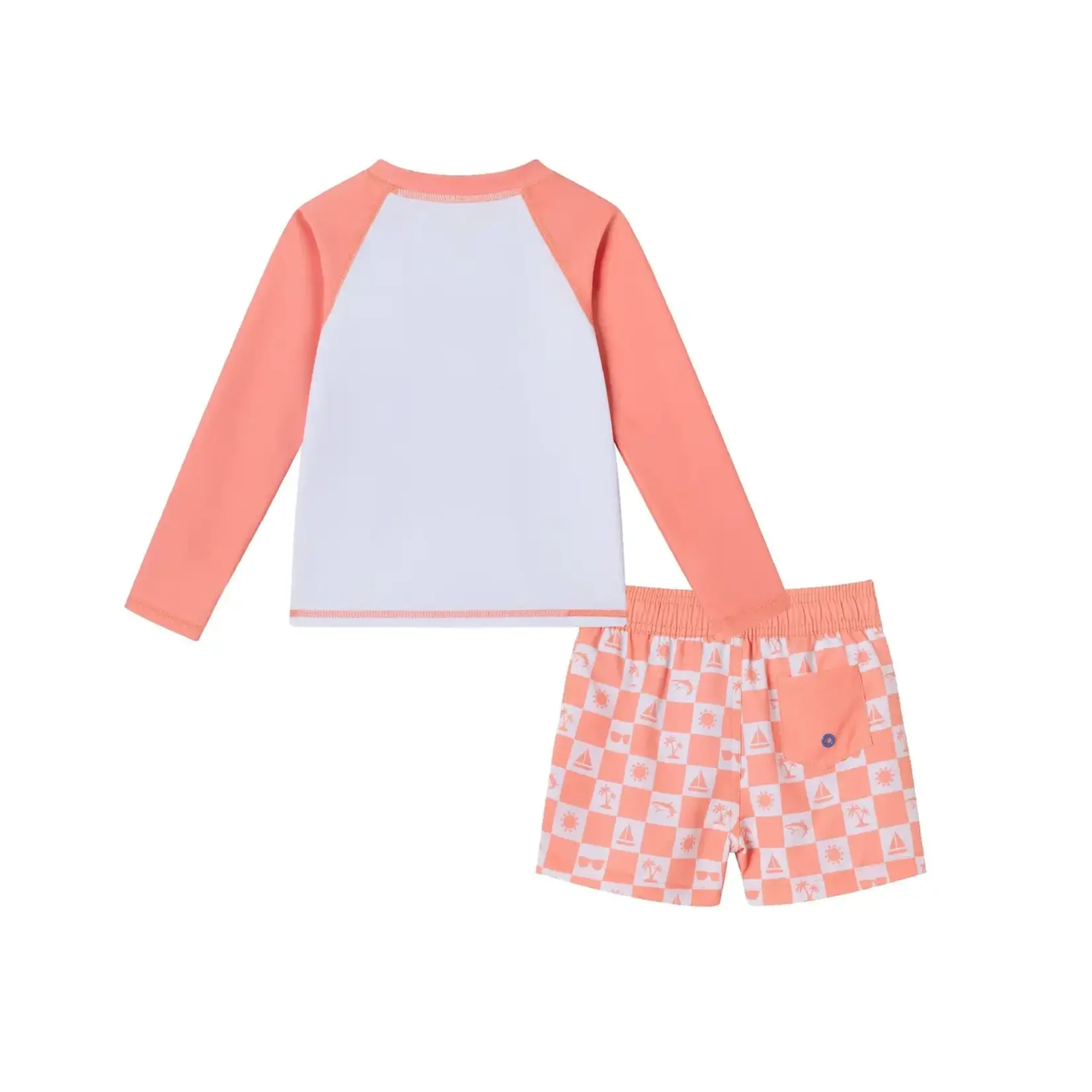 Andy & Evan Kids Sunglasses & Beach Vibes Rashguard & Swim Trunk Set