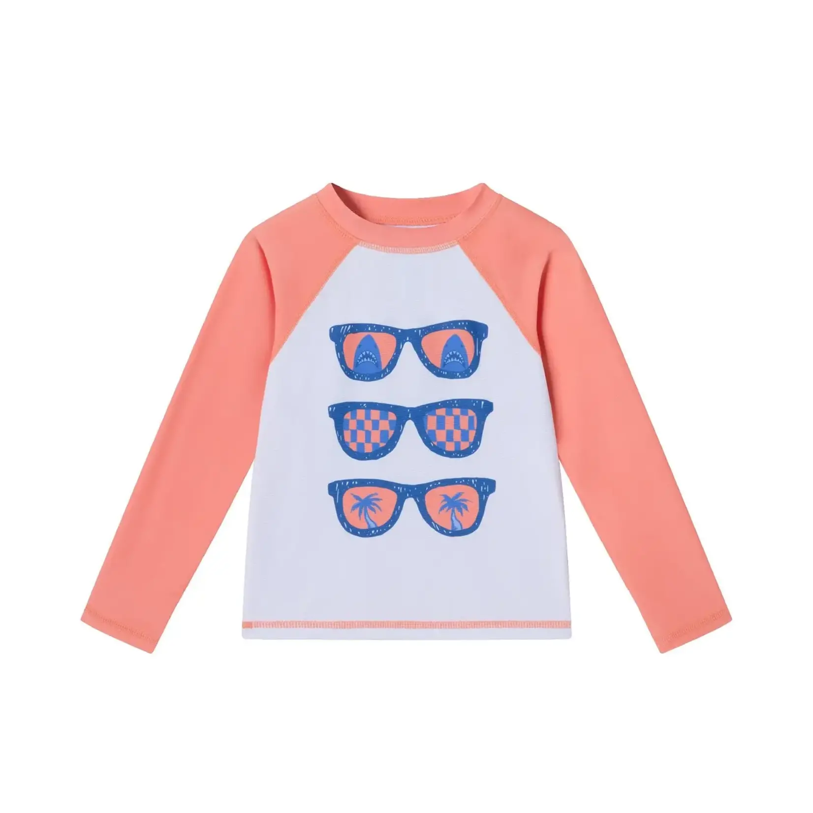 Andy & Evan Kids Sunglasses & Beach Vibes Rashguard & Swim Trunk Set