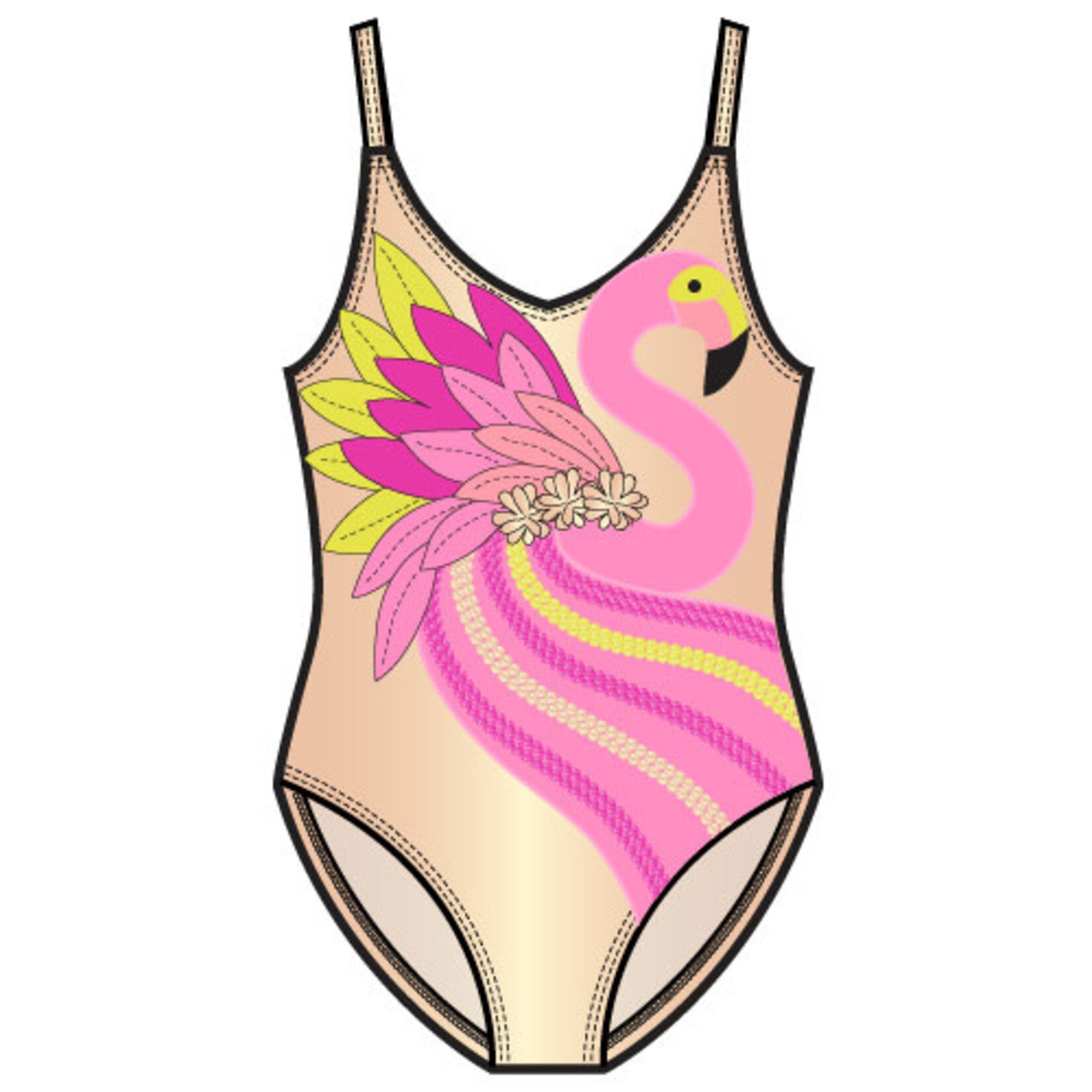 Peek Aren't You Curious Flamingo One Piece Swimsuit