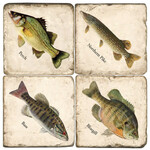 Midwest Fish - Tumbled Marble Coasters Set/4