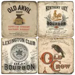 Vintage Bourbon I - Tumbled Marble Coasters Set/4