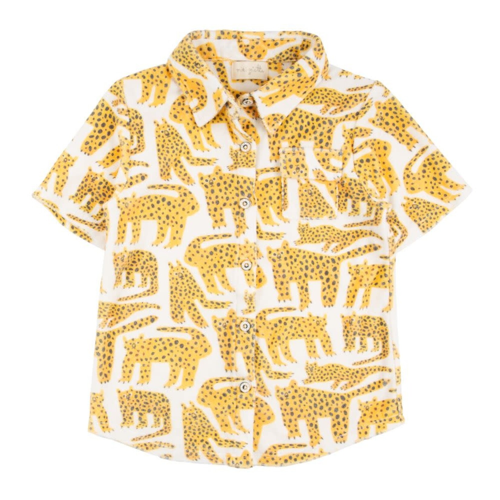JERRY SHORT SLEEVE BUTTON UP CHEETAH
