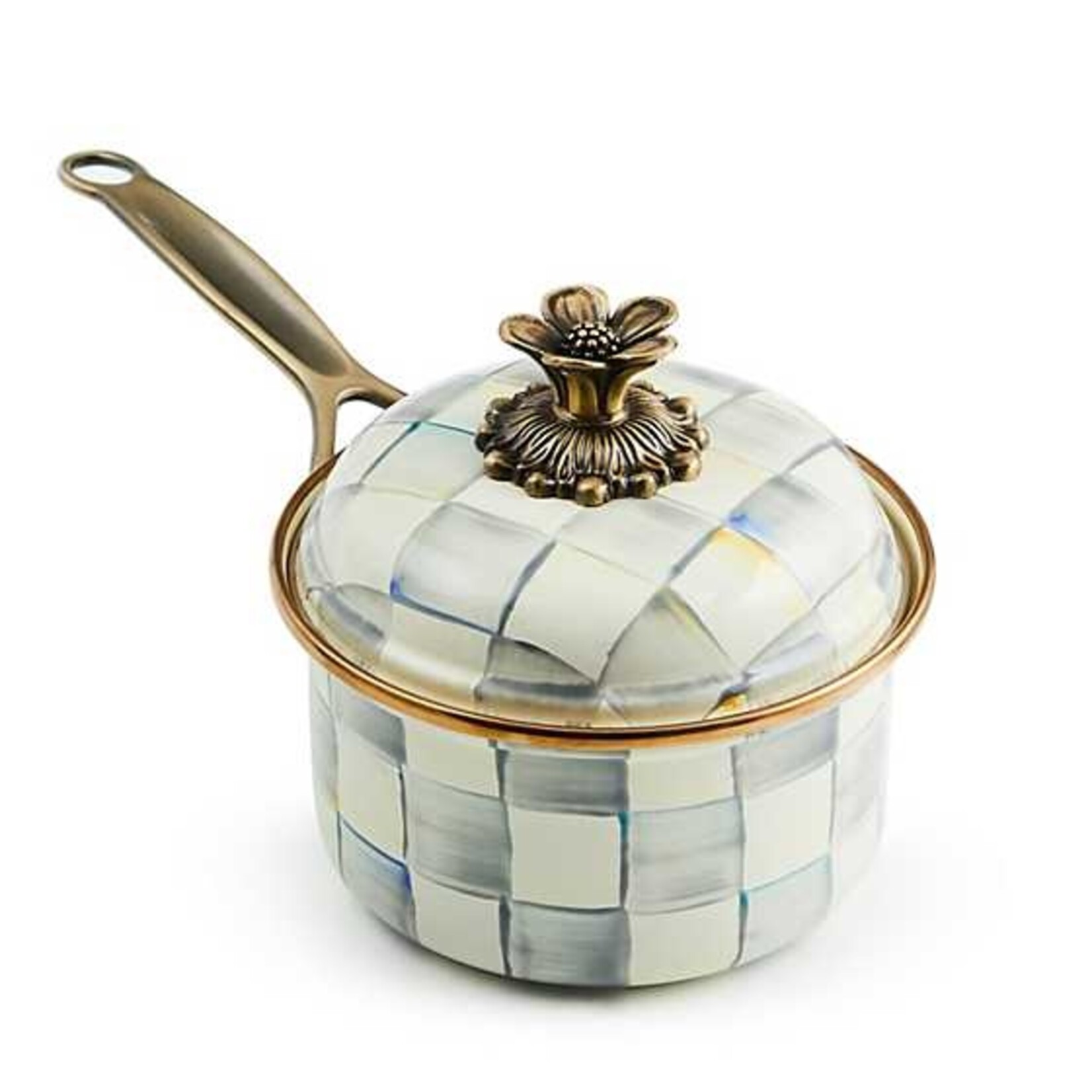 MacKenzie-Childs sterling check 1 qt. saucepan