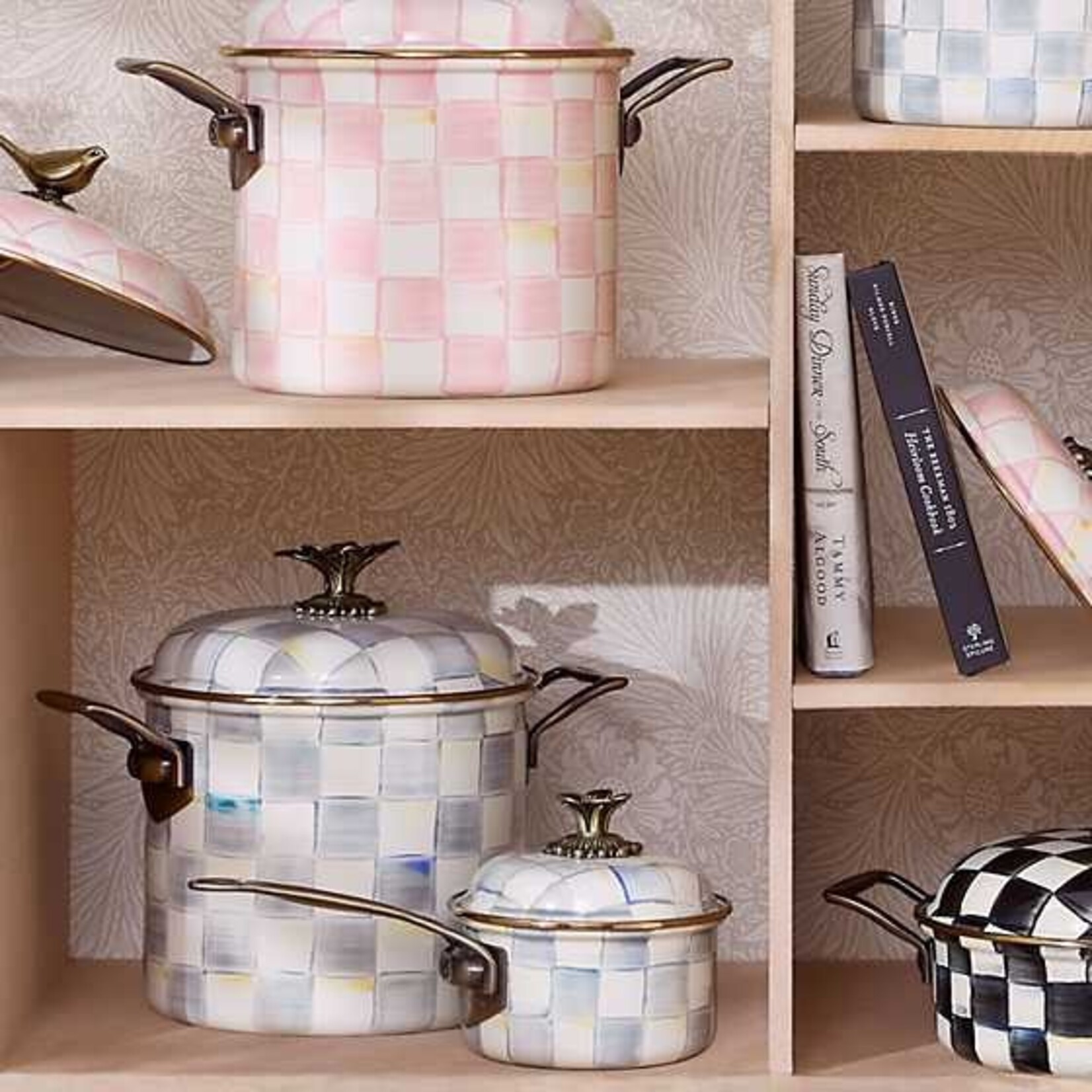 MacKenzie-Childs sterling check 1 qt. saucepan