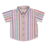 Pink Chicken boys jack shirt - multi vintage stripe