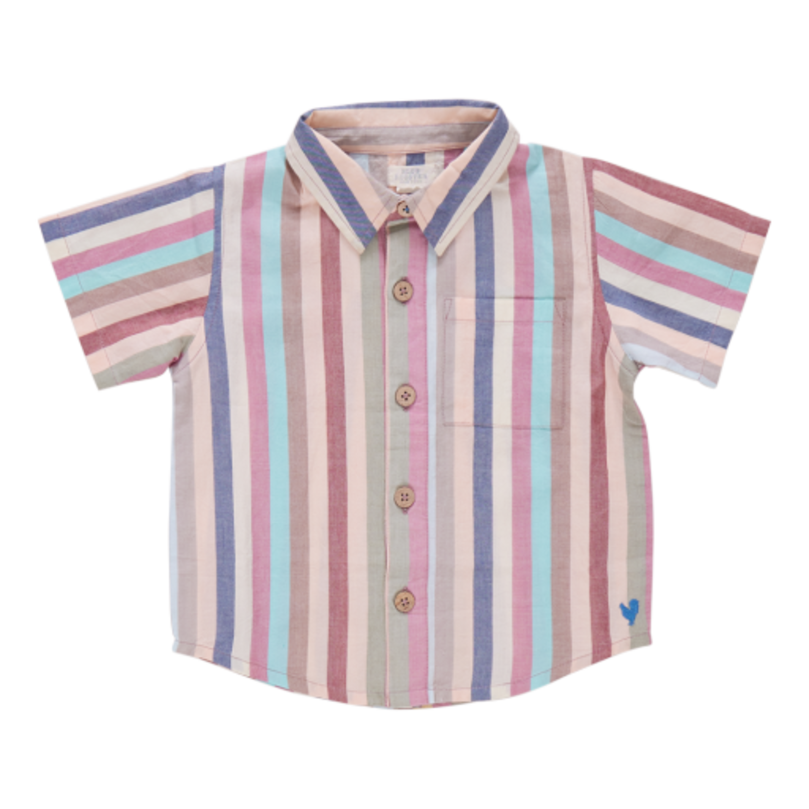 Pink Chicken boys jack shirt - multi vintage stripe