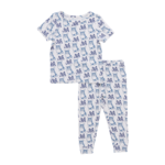 Pink Chicken kids bamboo pj set - blue corgis
