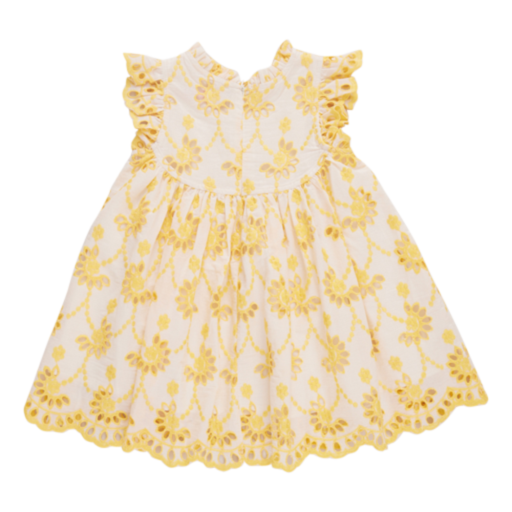 Pink Chicken girls cynthia dress - bright yellow eyelet