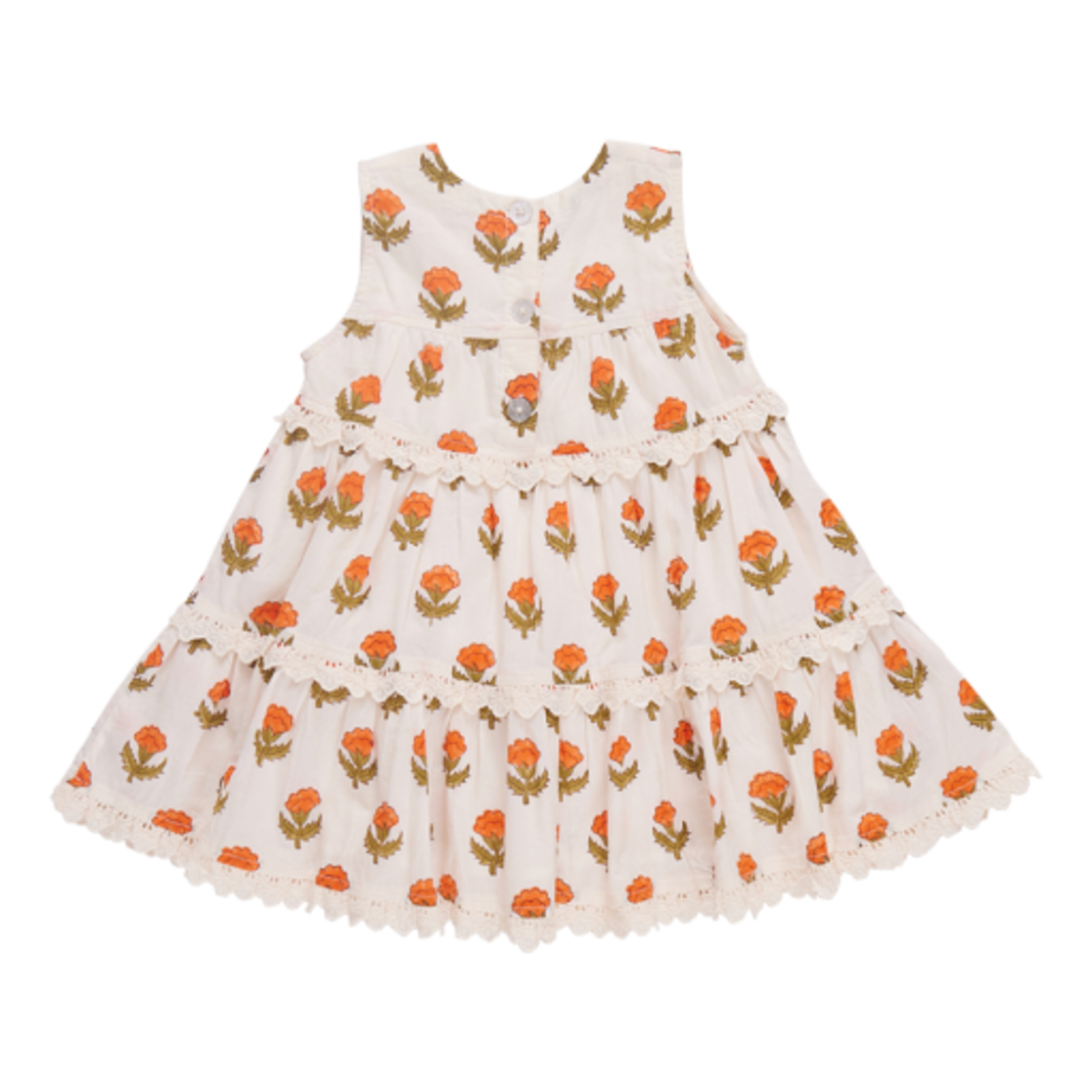 Pink Chicken girls daphne dress - small orange bud