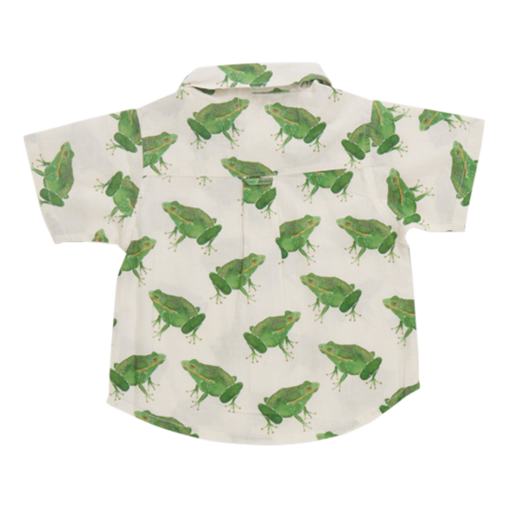 Pink Chicken boys jack shirt - frogs