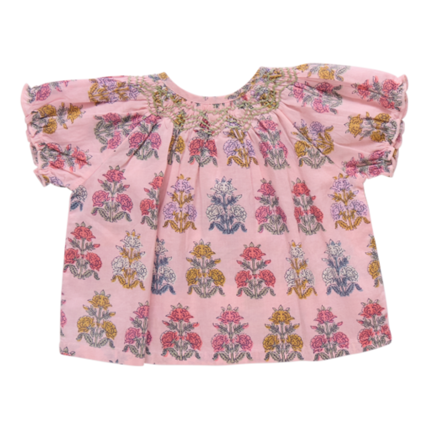 Pink Chicken girls ava top - pink flowerette