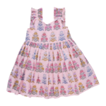 Pink Chicken girls via dress - pink flowerette