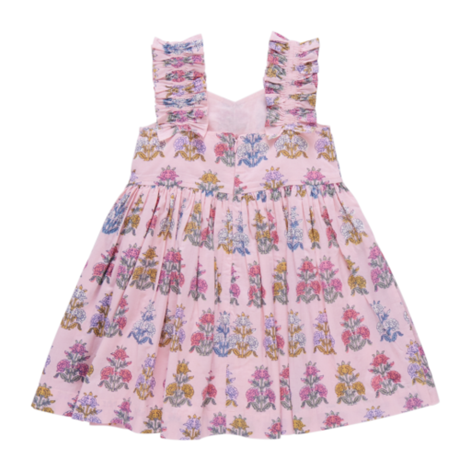 Pink Chicken girls via dress - pink flowerette