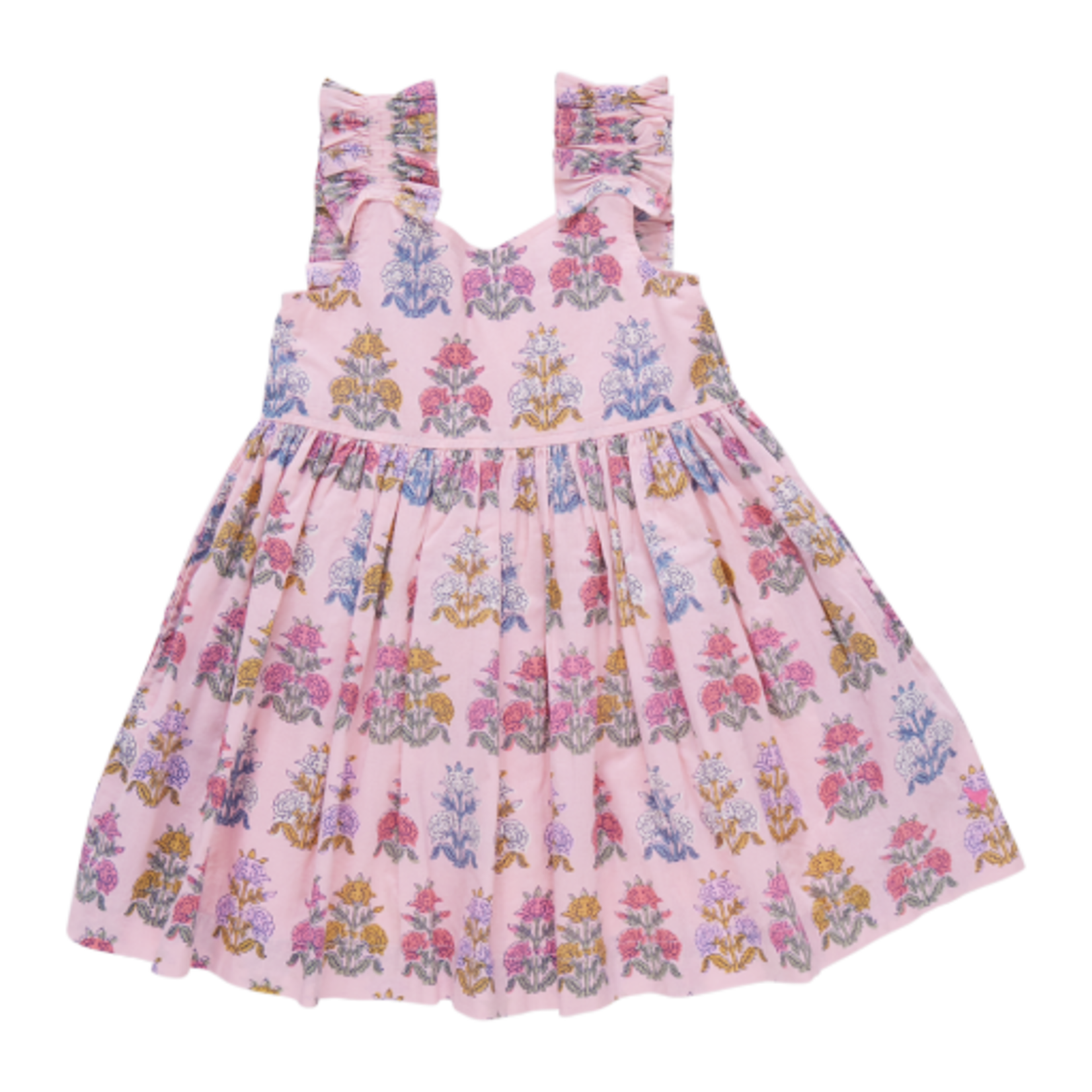 Pink Chicken girls via dress - pink flowerette