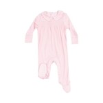 Angel Dear Mini Gingham Smocked Peter Pan Snap Footie