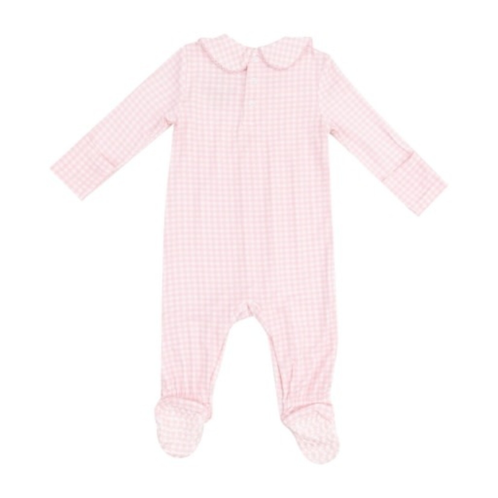 Angel Dear Mini Gingham Smocked Peter Pan Snap Footie