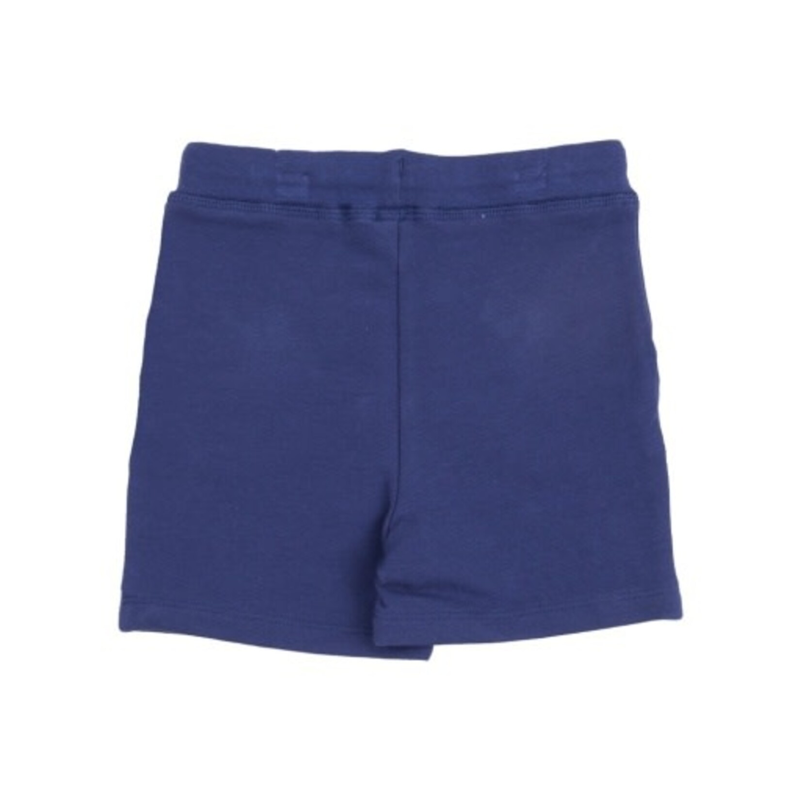 Angel Dear Navy Gingham Button Down Muslin Polo With French Terry Short