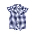 Angel Dear Navy Gingham Button Down Polo Shortie
