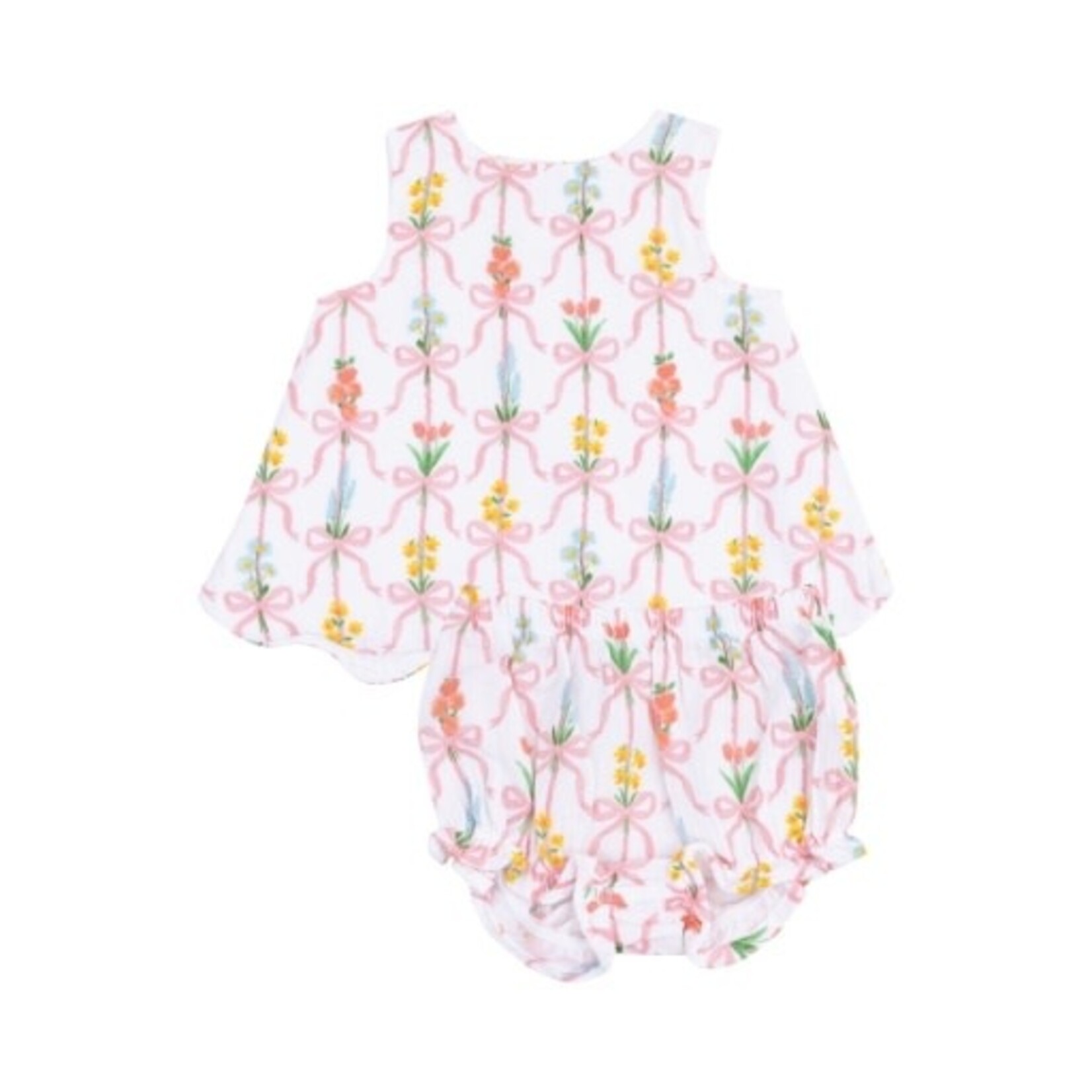 Angel Dear Ribbon Bouquets Scallop Open Back Top w/ Bloomer