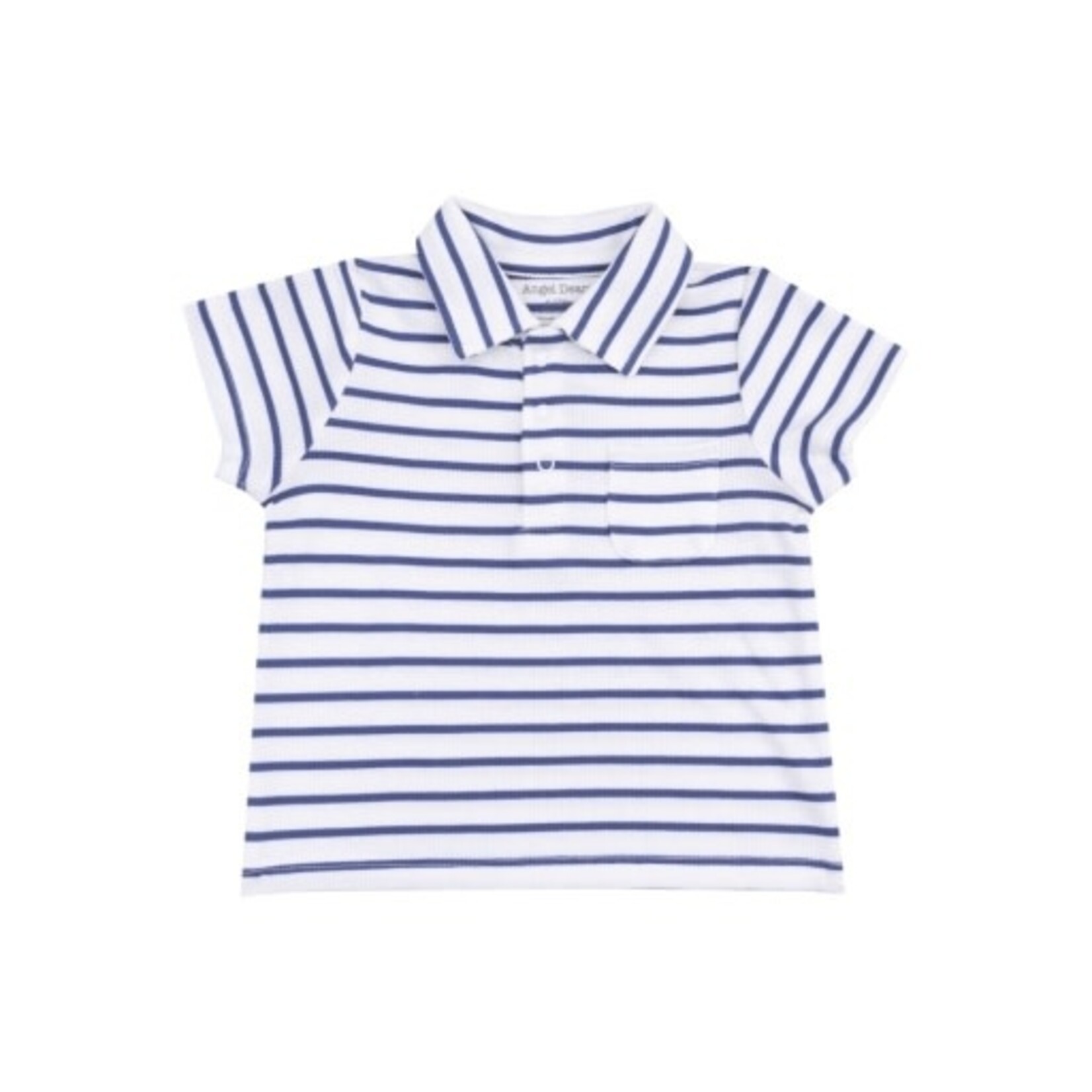Angel Dear Stripe Vintage Blue Rib Shirt And French Terry Short