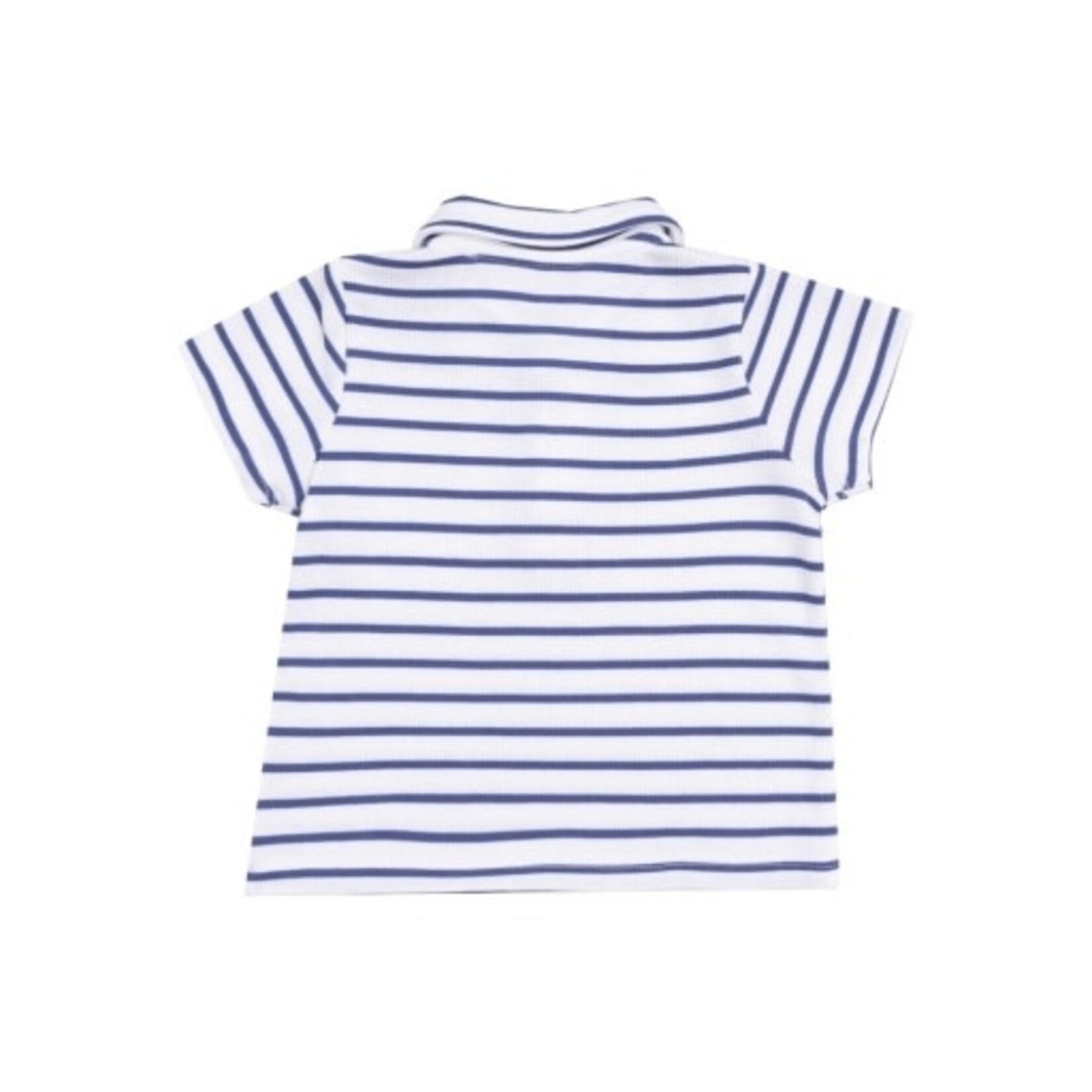 Angel Dear Stripe Vintage Blue Rib Shirt And French Terry Short