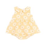 Angel Dear Yellow Mod Daisy Peter Pan Collar Sleeveless Bubble With Skirt