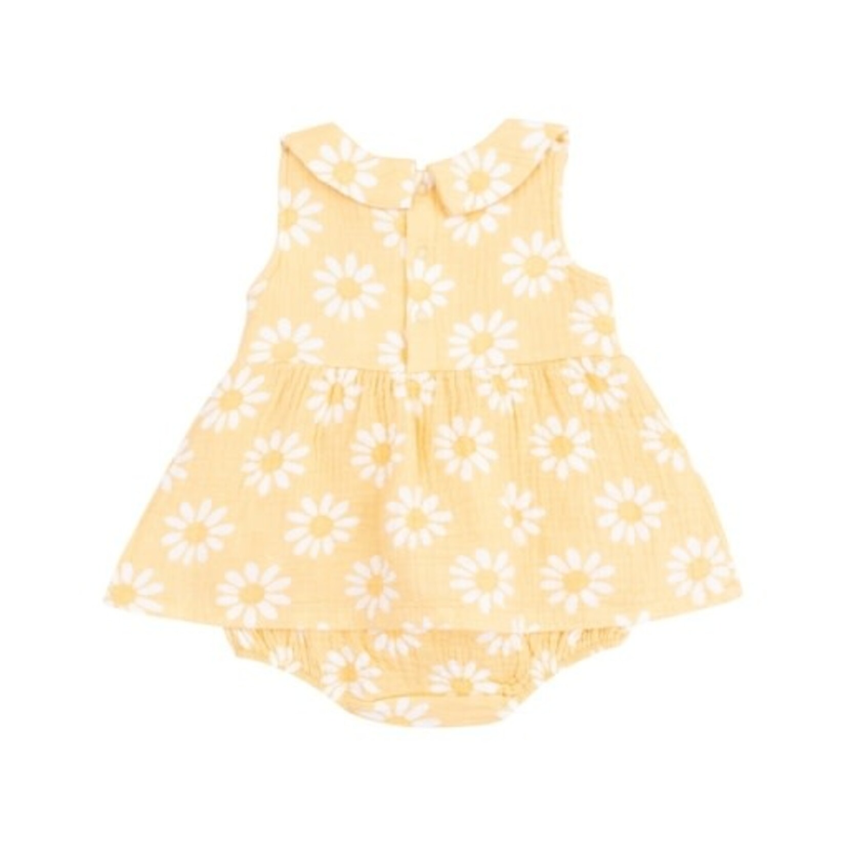 Angel Dear Yellow Mod Daisy Peter Pan Collar Sleeveless Bubble With Skirt