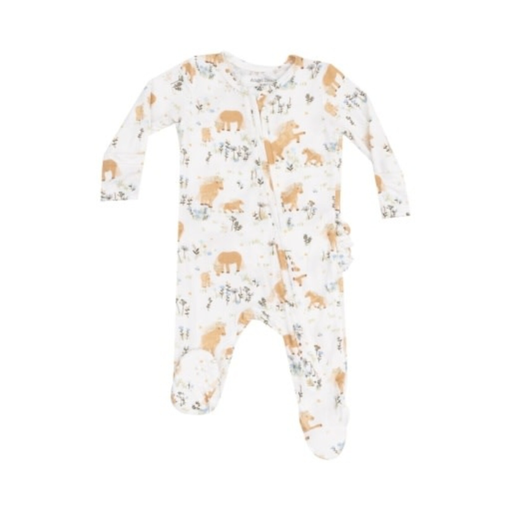 Angel Dear Pretty Ponies 2 Way Zipper Ruffle Back Footie