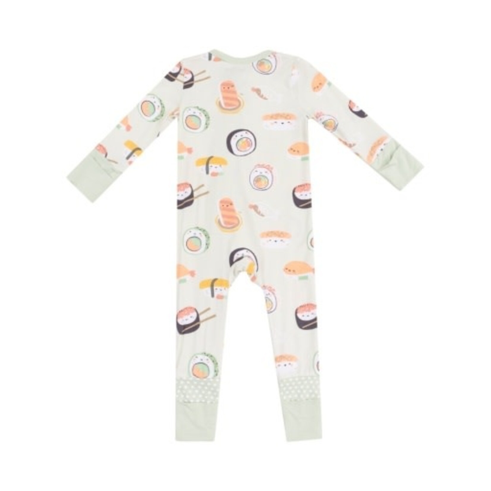 Angel Dear Sushi Green 2 Way Zipper Romper