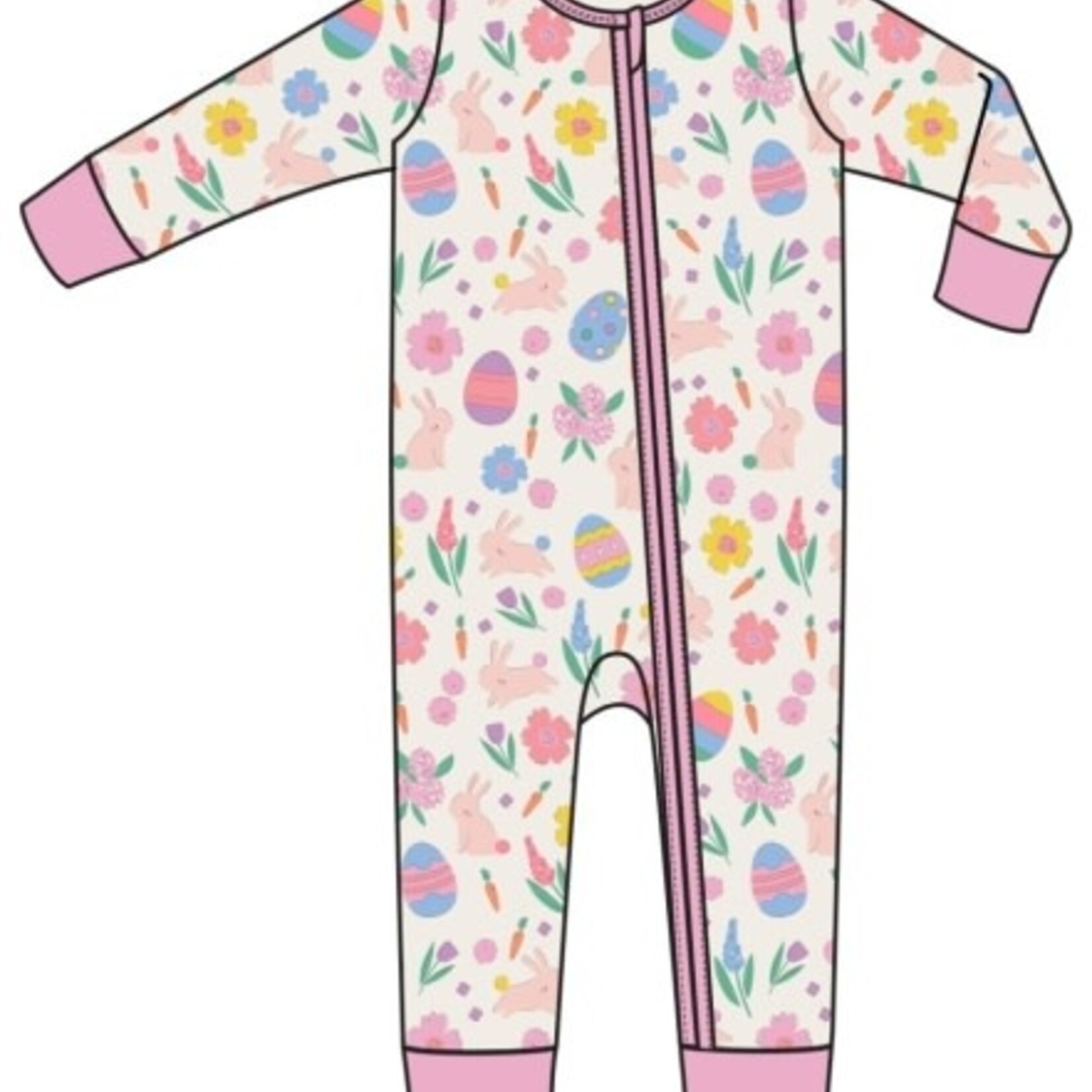 Angel Dear Easter Bunnies 2 Way Zipper Romper