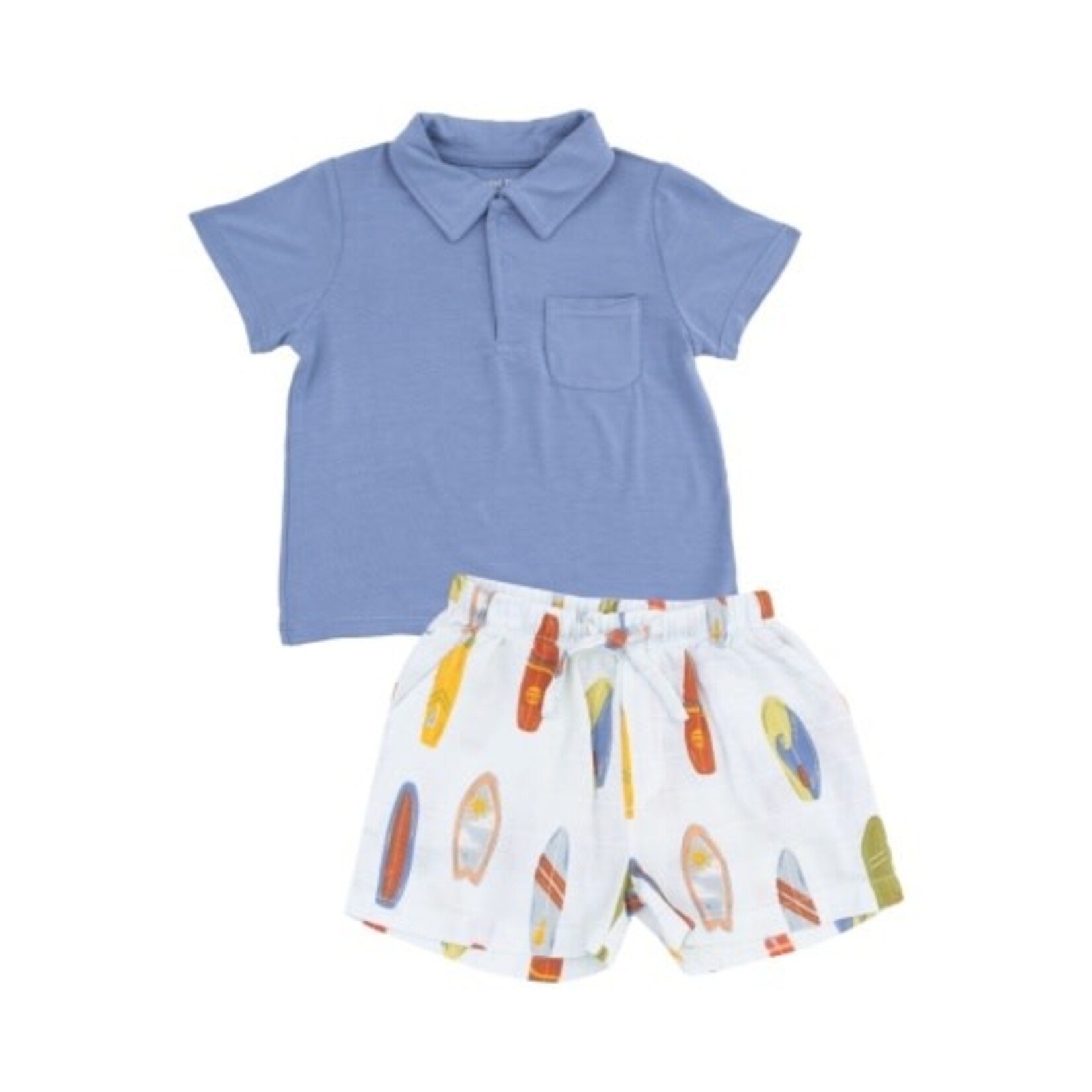 Angel Dear Vintage Surfboards Polo SS Shirt + Muslin Short