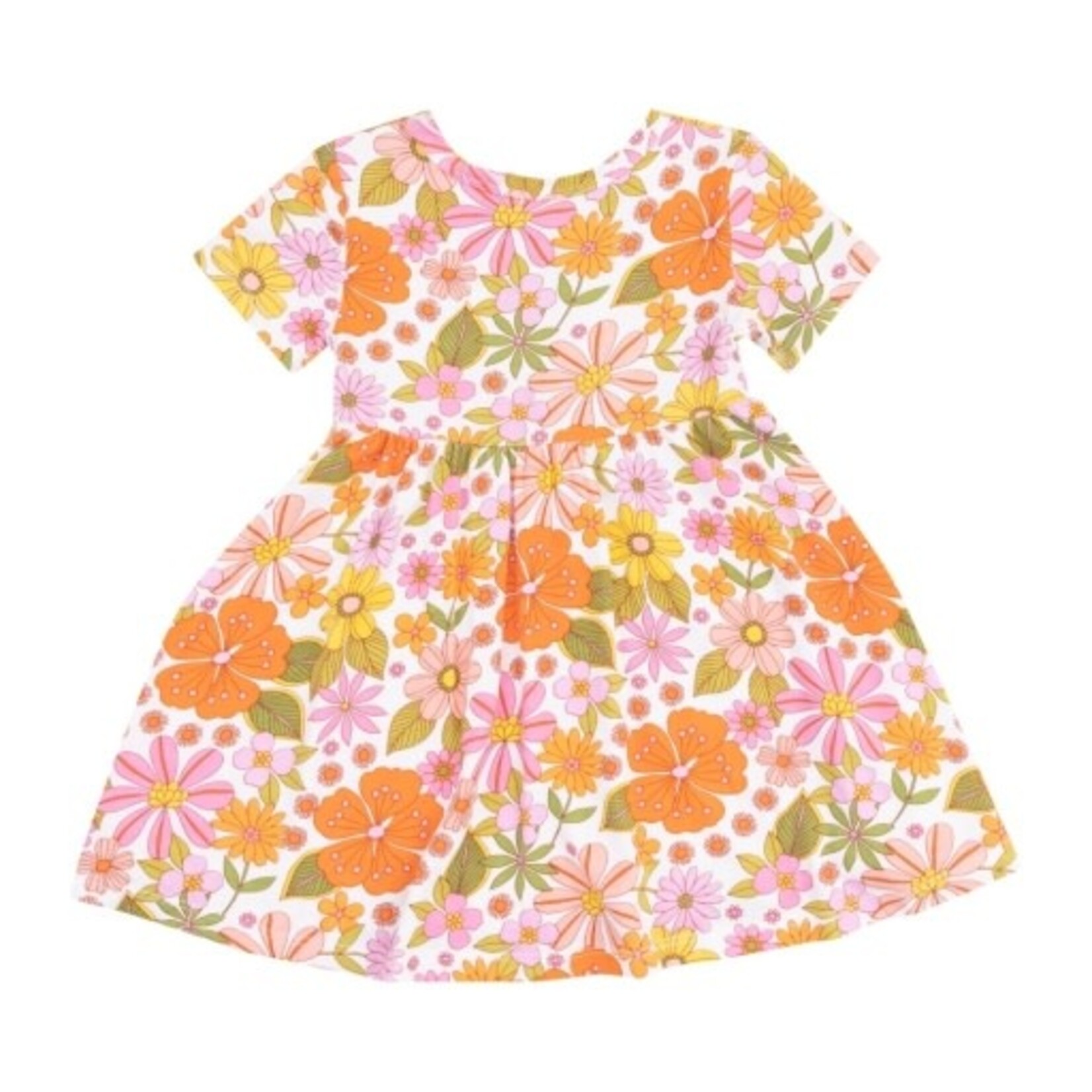 Angel Dear Boho Beachy Floral S/S Twirly Dress