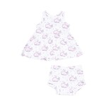 Angel Dear Bubbly Whale Pink Ribbed Peplum Tank & Ruffle Bloomer