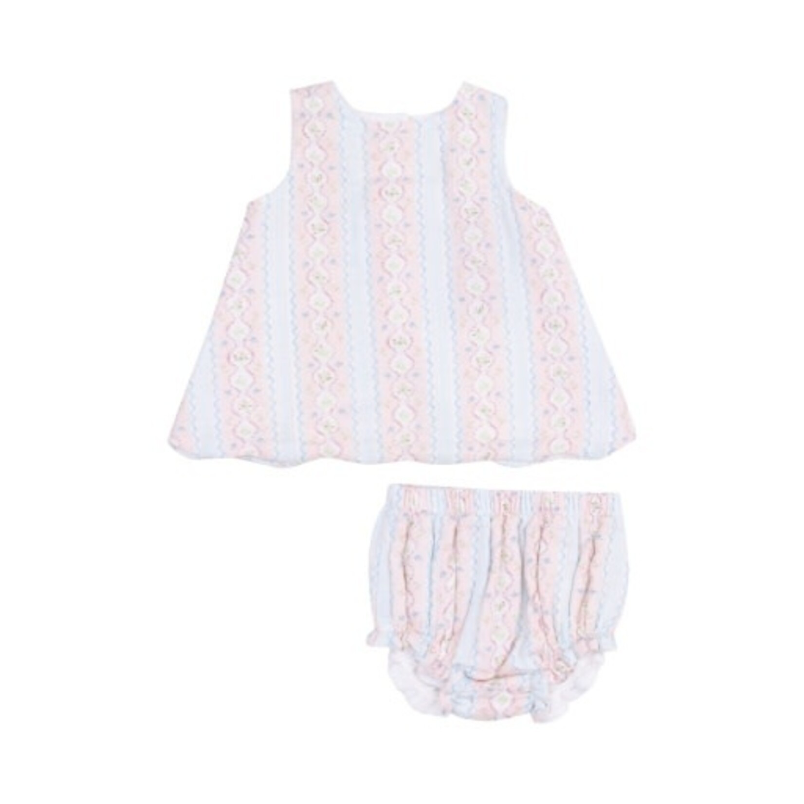 Angel Dear Ogee Floral Scallop Open-Back Top and Bloomer