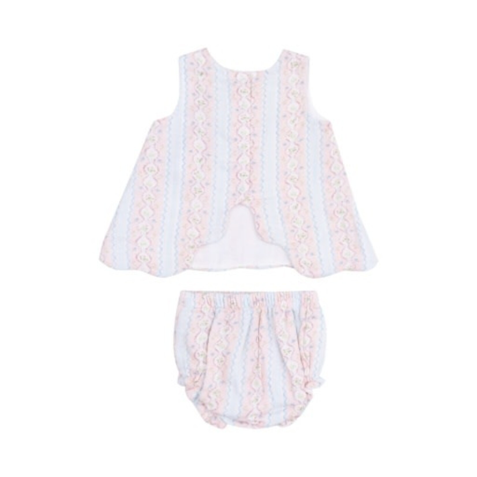 Angel Dear Ogee Floral Scallop Open-Back Top and Bloomer