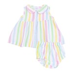 Angel Dear Ric Rac Stripe The Jill- Peter Pan Button Front Dress w/ Ric Rac Trim and DC