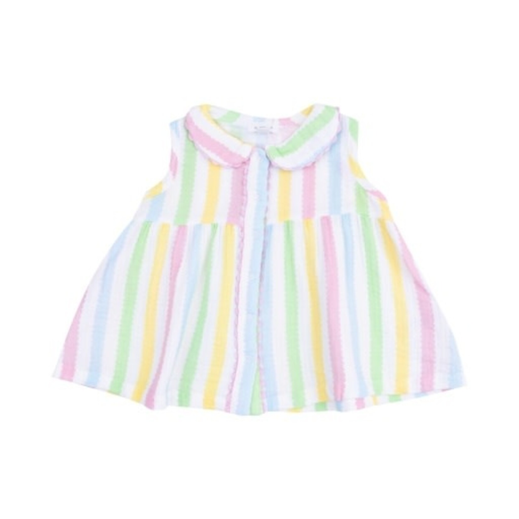 Angel Dear Ric Rac Stripe The Jill- Peter Pan Button Front Dress w/ Ric Rac Trim and DC