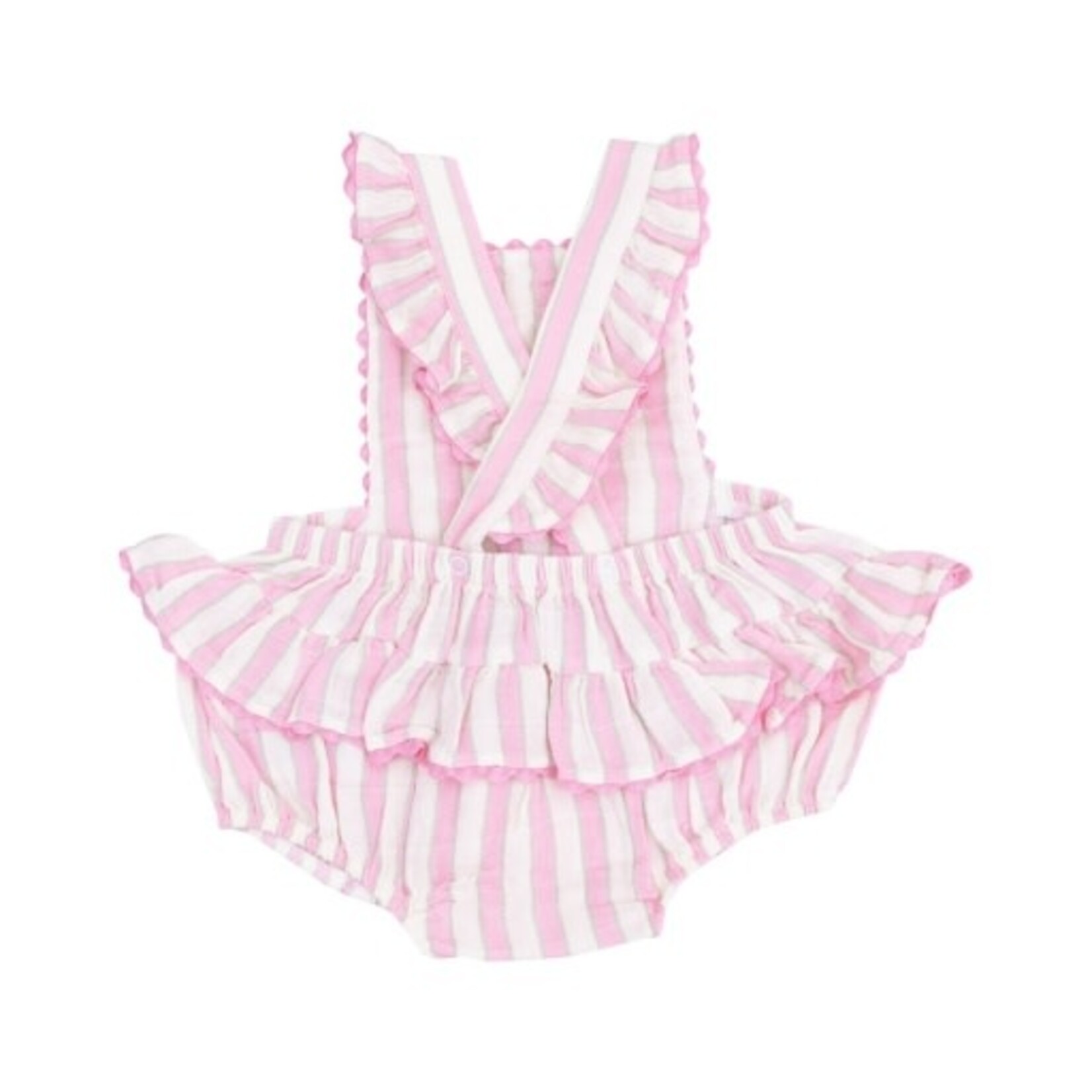 Angel Dear Candy Stripe Ric-Rac Ruffle Sunsuit