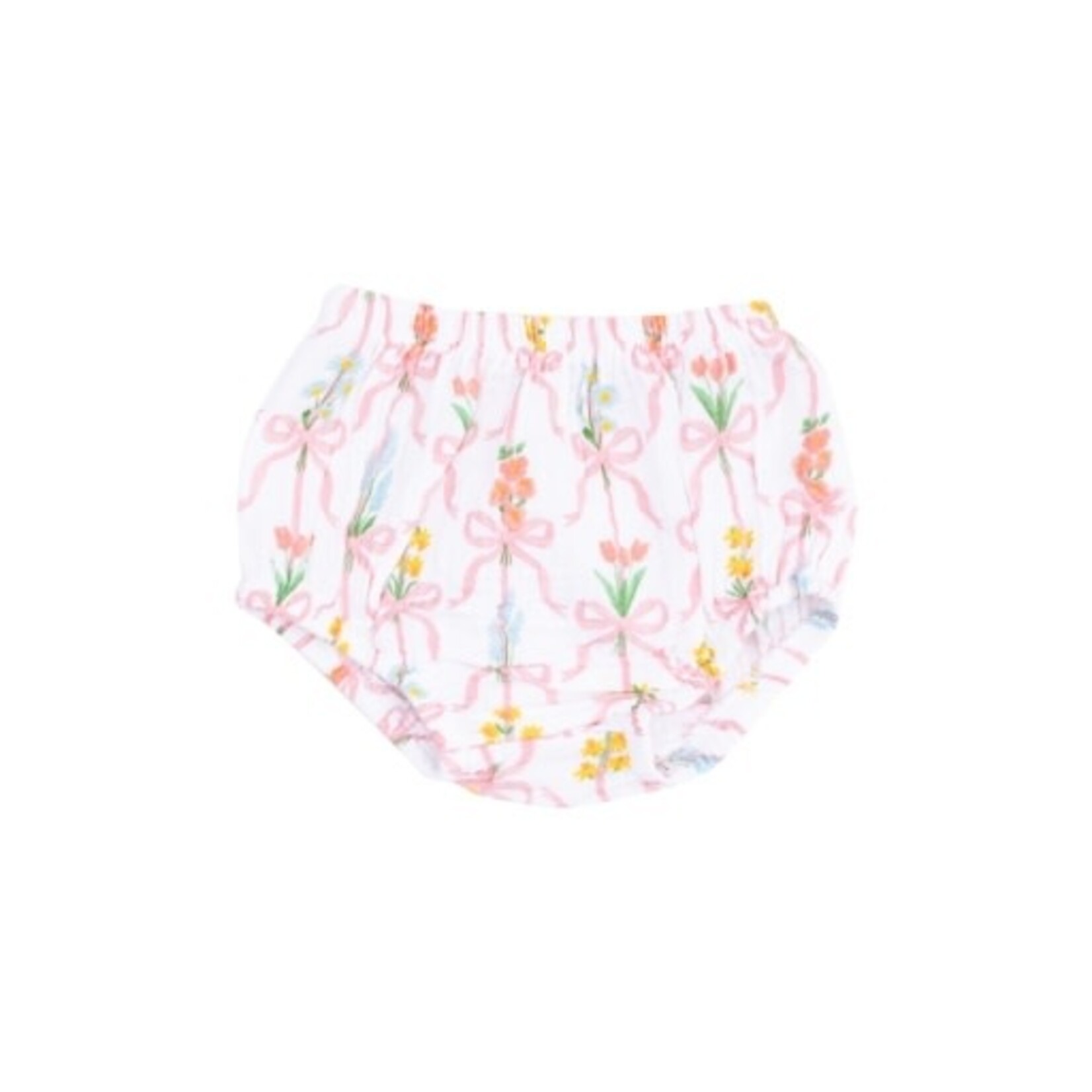 Angel Dear Ribbon Bouquets Circle Neck Ruffle Dress + Bloomer