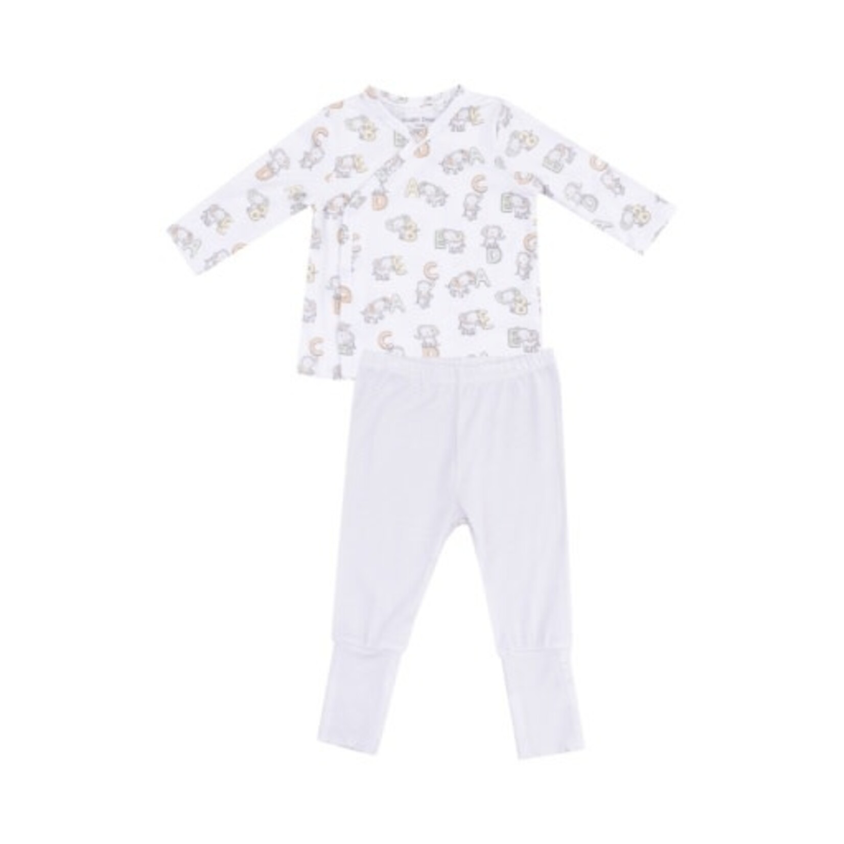 Angel Dear Vintage Elephant ABC Tmh Set With Roll Over Cuff Pant
