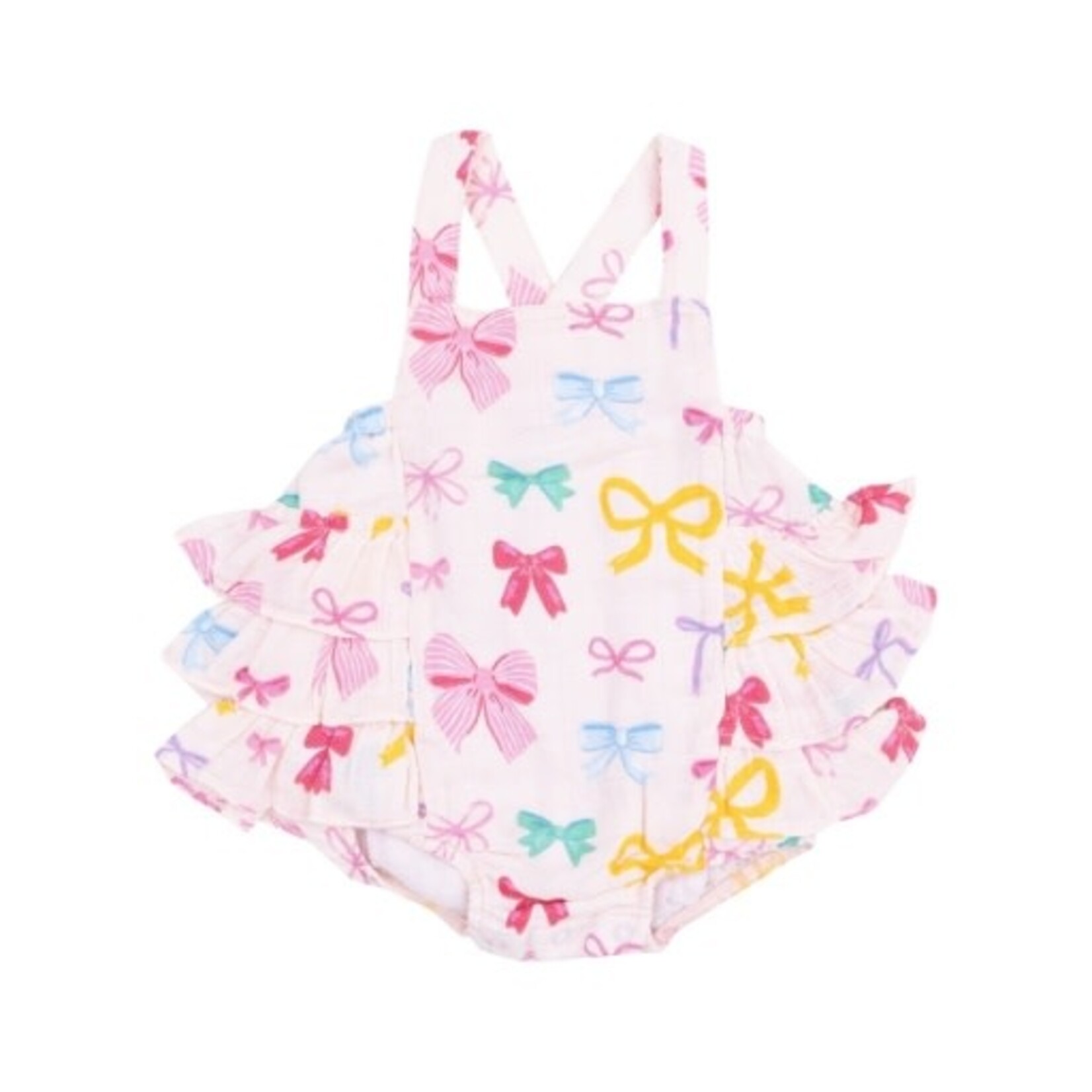 Angel Dear Colorful Bows Ruffle Sunsuit