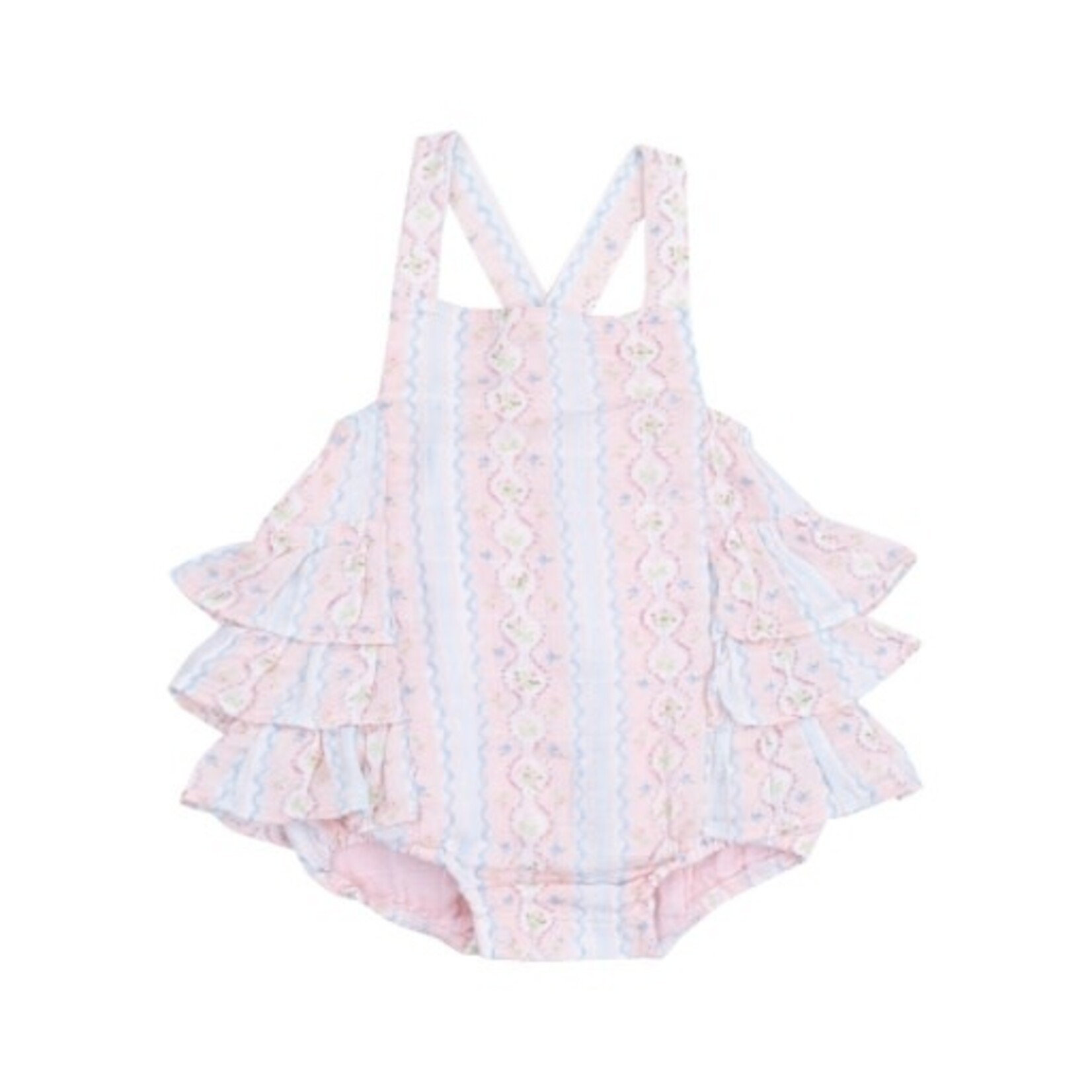 Angel Dear Ogee Floral Ruffle Sunsuit