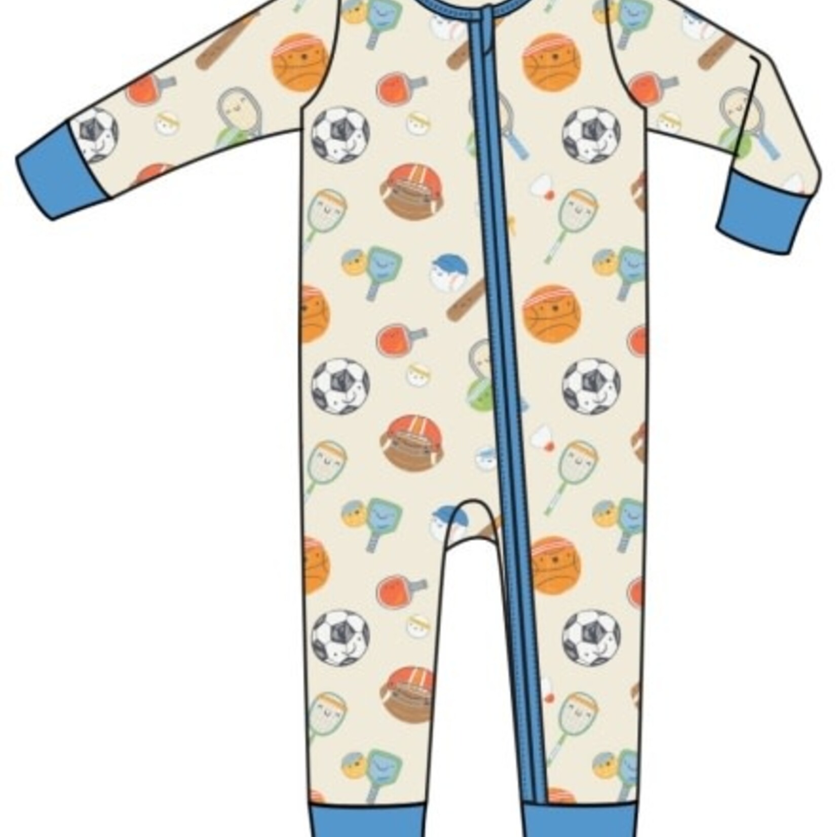 Angel Dear Sports Ball Friends 2 Way Zipper Romper