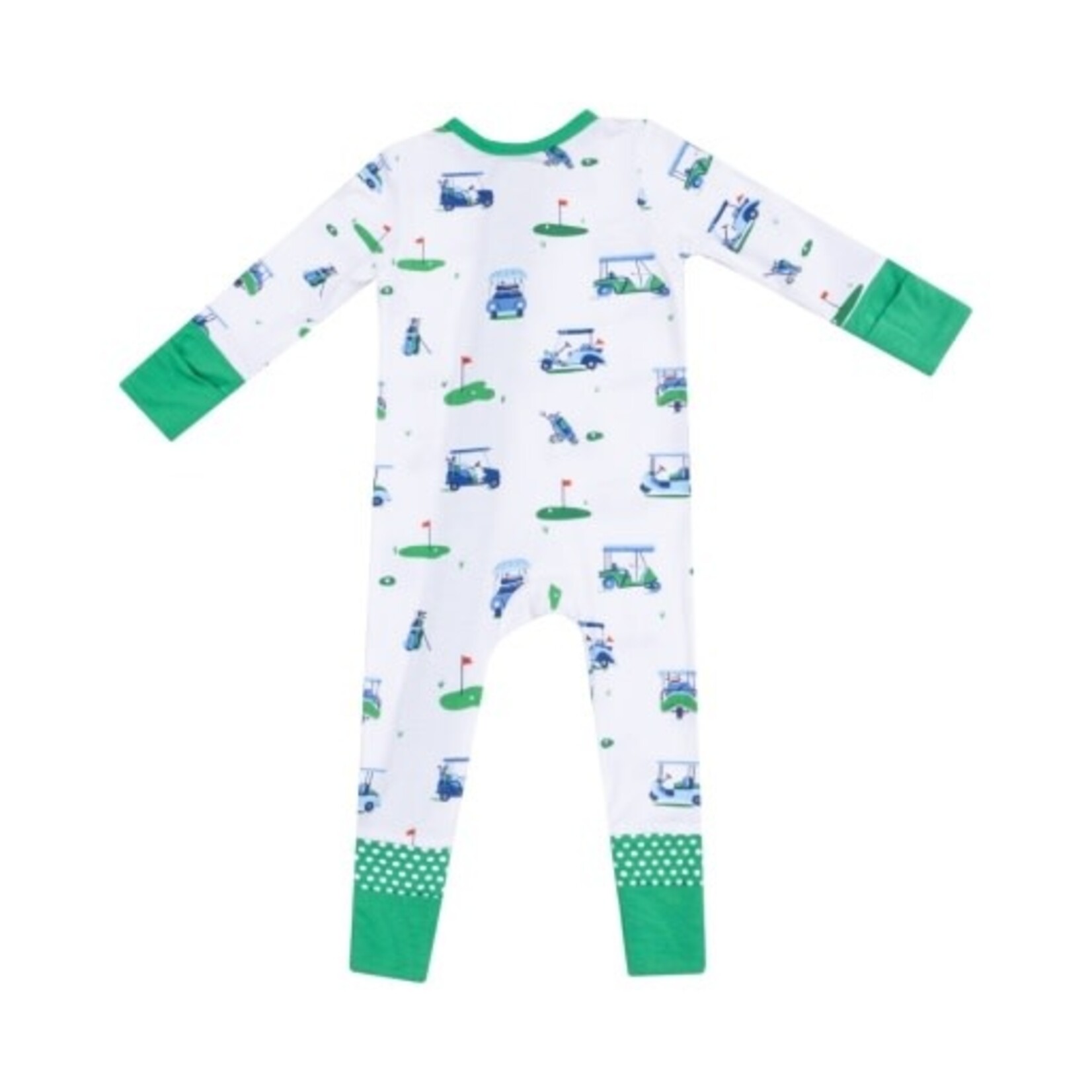 Angel Dear Vintage Golf Carts Blues 2 Way Zipper Romper