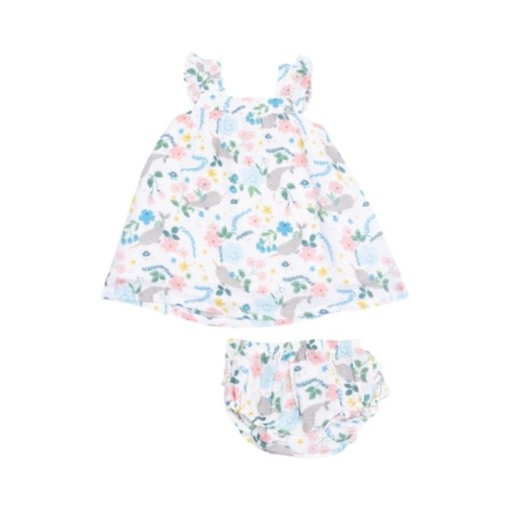 Angel Dear Narwhal Floral Sundress & Diaper Cover