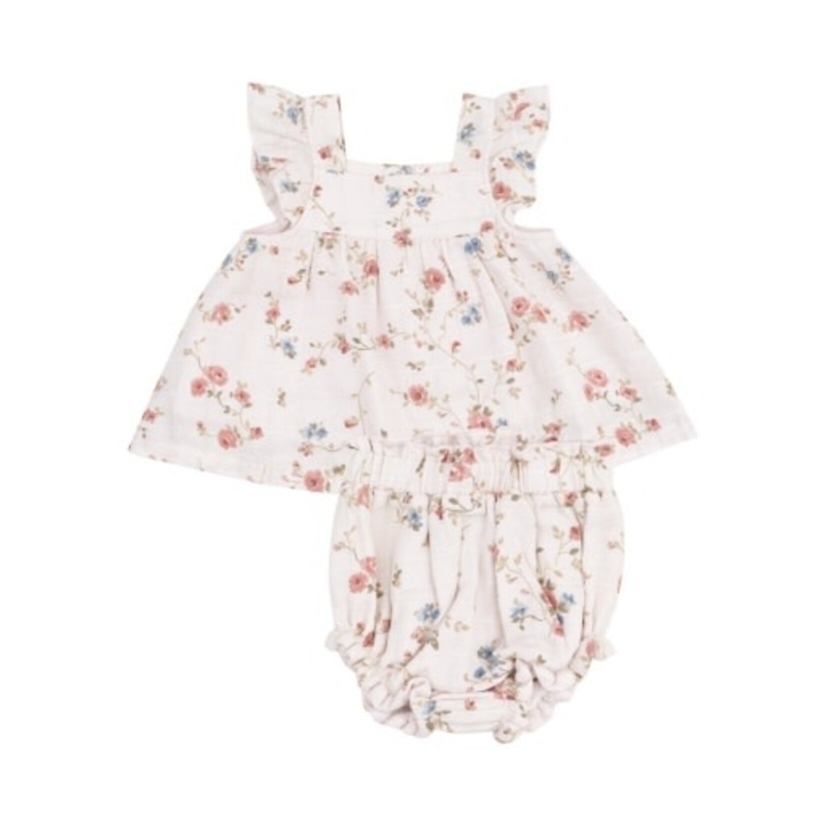Angel Dear Climbing Roses Pinafore & High Waisted Diaper Cover