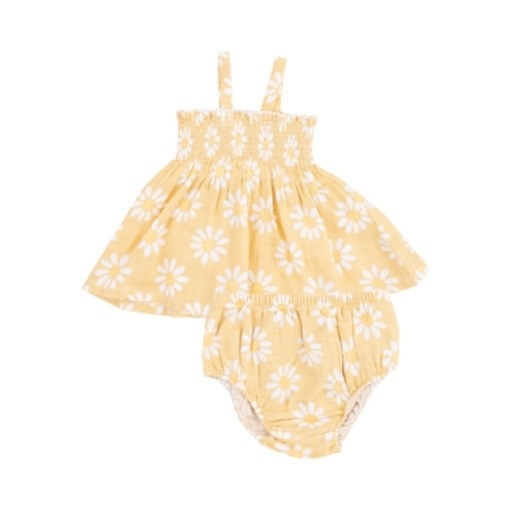 Angel Dear Yellow Mod Daisy Smocked Top & Bloomer