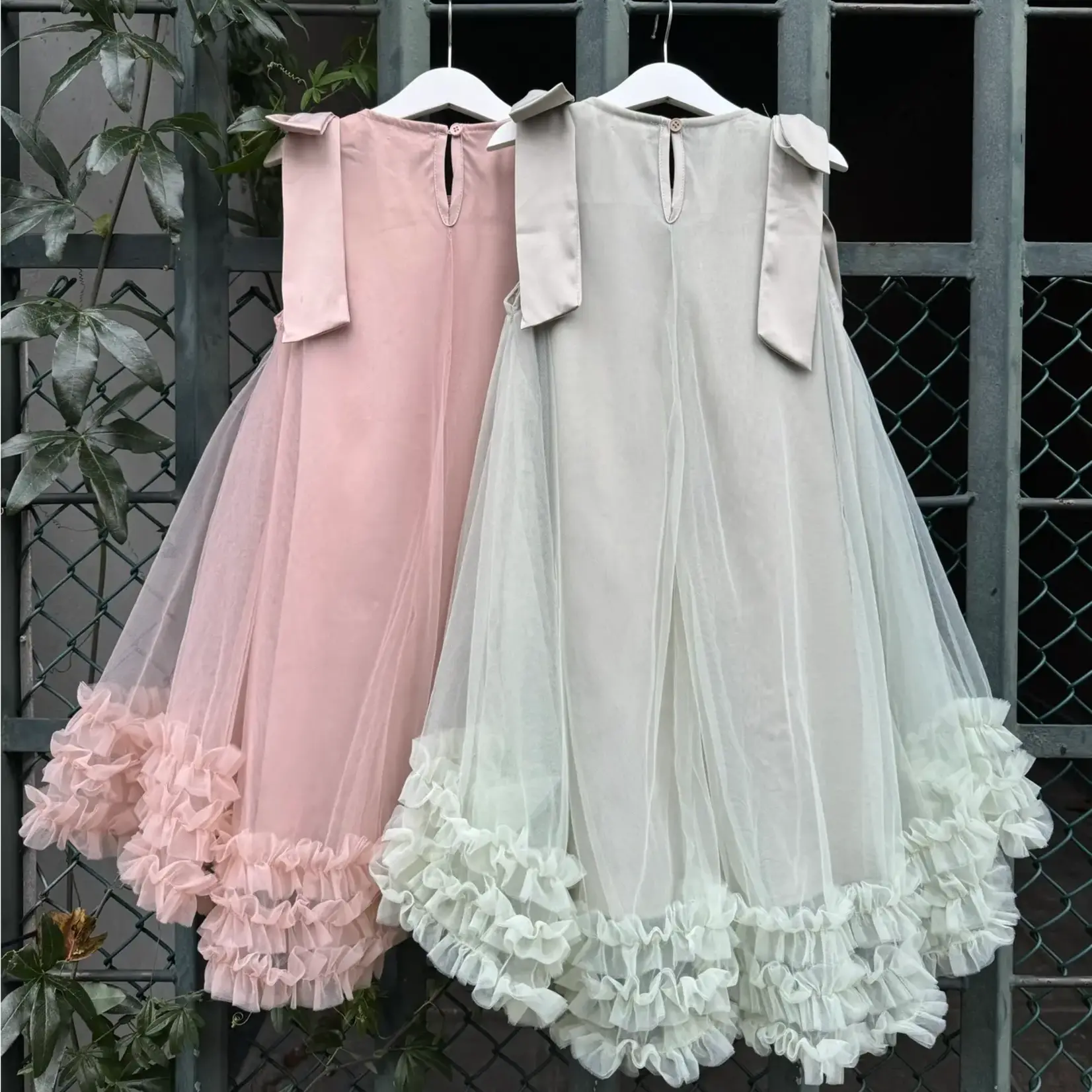 La Olivia Kids Demelza Tulle Dress  Green