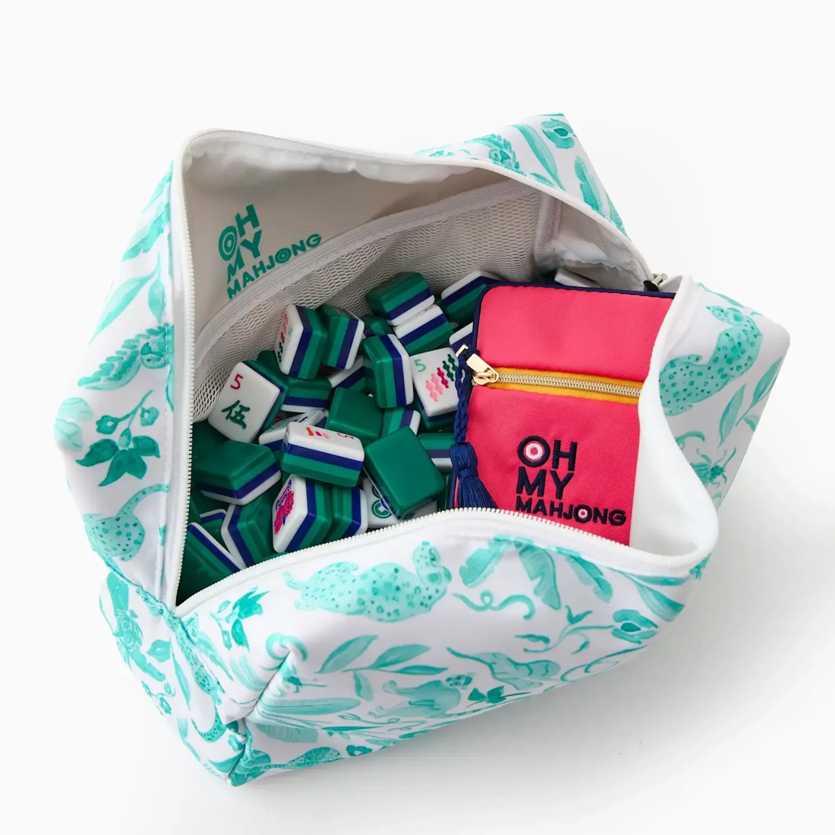 Oh My Mahjong Amazon Green Tile Storage Bag x Catherine Cartie Collab